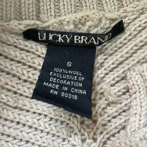 Lucky Brand Wool Military Style button and toggle Knit sweater - Picture 2 of 9